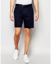 Asos Brand Skinny Tailored Chino Shorts In Navy
