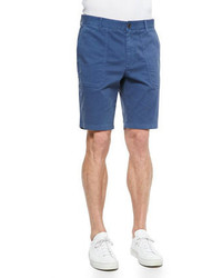 Vince Brushed Twill Patch Shorts Blue
