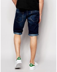 Esprit Denim Short With Roll Up Hem In Dark Wash