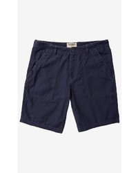 Express Sage 9 Inch Flat Front Utility Shorts