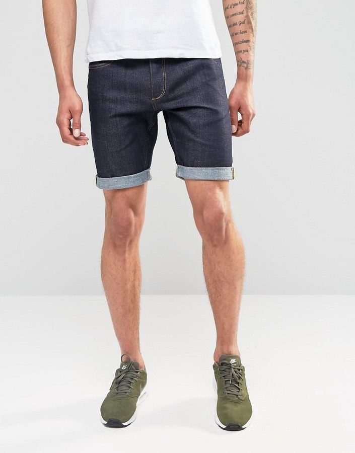 raw denim shorts