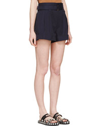 Marc Jacobs Navy Pleated Tab Shorts