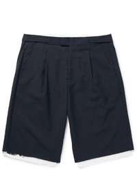Raf Simons Pleated Wool And Cotton Canvas Shorts