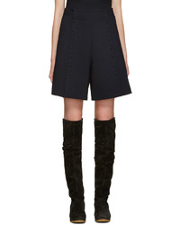See by Chloe See By Chlo Navy Buttoned Shorts