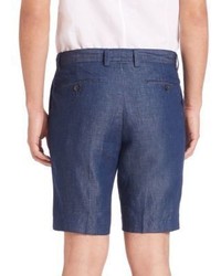 John Varvatos Slim Fit Cotton Linen Shorts