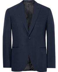 Brioni Blue Slim Fit Satin Piped Silk Tuxedo Jacket