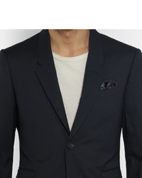 Burberry Prorsum Navy Slim Fit Wool And Silk Blend Suit Jacket