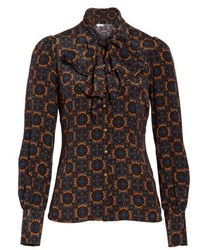 Tracy Reese Bow Neck Silk Blouse