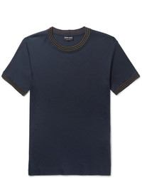 Giorgio Armani Contrast Trimmed Jersey T Shirt