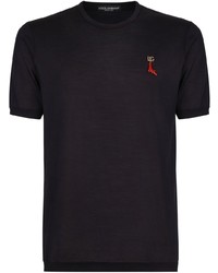 Dolce & Gabbana Logo Silk Crew Neck T Shirt