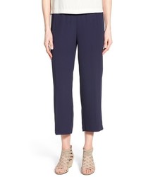 Navy Silk Culottes