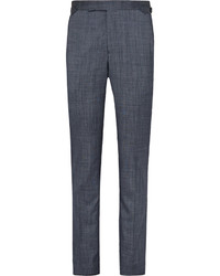 Richard James Blue Seishin Slim Fit Wool And Silk Blend Suit Trousers