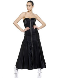 Fendi Strapless Bustier Techno Silk Dress