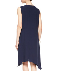 Eileen Fisher Sleeveless Silk Asymmetric Dress