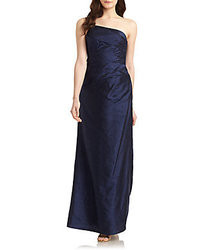 Phoebe Couture by Kay Unger Dupioni Silk One Shoulder Gown