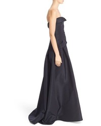 Carolina Herrera Pocket Detail Strapless Silk Faille Gown