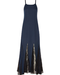 Alice + Olivia Walton Lace Trimmed Silk Maxi Dress
