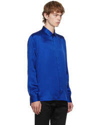 Saint Laurent Blue Silk Satin Shirt