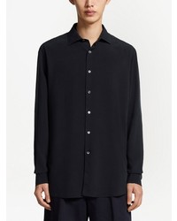 Zegna Cutaway Collar Silk Shirt