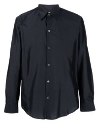 FURSAC Straight Point Collar Silk Shirt