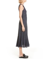 Derek Lam 10 Crosby Barbell Detail Silk Jacquard Midi Dress