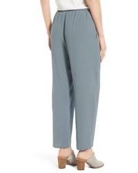 Eileen Fisher Silk Georgette Crepe Straight Ankle Pants