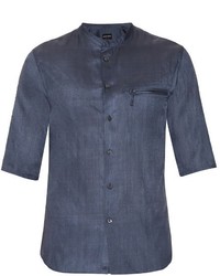 Giorgio Armani Collarless Silk Shirt