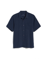 Tommy Bahama Herringbone Short Sleeve Silk Button Up Camp Shirt