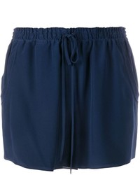 Navy Silk Shorts