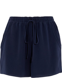 Chloé Silk Cady Shorts Navy