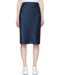 6397 Blue Silk Bias Cut Skirt