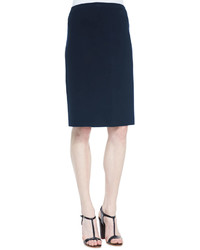 Eileen Fisher Silk Cotton Straight Skirt Midnight