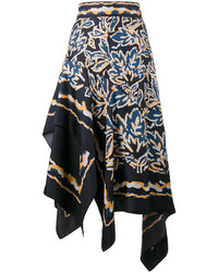 Peter Pilotto Silk Scarf Asymmetrical Skirt
