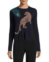 Yigal Azrouel Cheetah Silk Cashmere Sweater