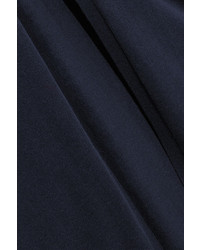 Jil Sander Split Front Silk And Cotton Blend Sweater Navy
