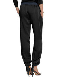 Cédric Charlier Two Tone Crepe And Satin Tapered Pants