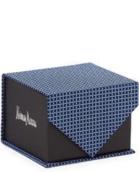 Neiman Marcus Boxed Grid Silk Tie Blue