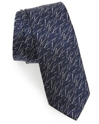 Lanvin Brushstroke Silk Skinny Tie