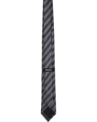Zegna Gray Blue Jacquard Tie