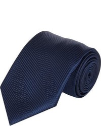 Fairfax Stripe Herringbone Tie Blue