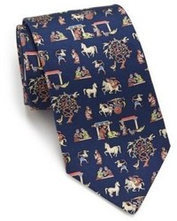 Salvatore Ferragamo Vintage Pattern Silk Tie