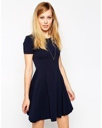 Asos Skater Dress With Seam Detail With Short Sleeves