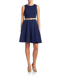 Eliza J Belted Fit And Flare Dress