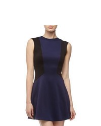 Casual Couture Colorblock Fit And Flare Dress Navyblack