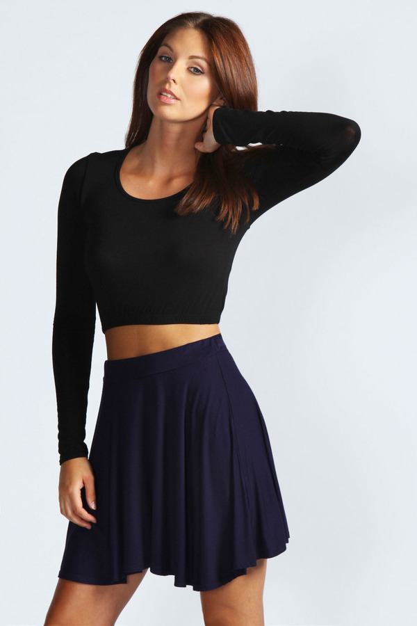 jersey skater skirt black