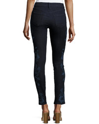 J Brand 620 Mid Rise Super Skinny Jeans Blue Pattern