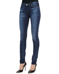 7 For All Mankind Faded Dark Wash Skinny Jeans