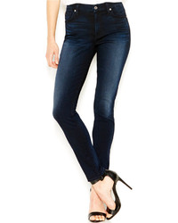 7 For All Mankind Mid Rise Skinny Jeans Dark Wash