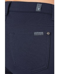 7 For All Mankind The High Waist Skinny In Navy Double Knit