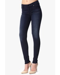 7 For All Mankind The Second Skin Slim Illusion Skinny In Washed Dark